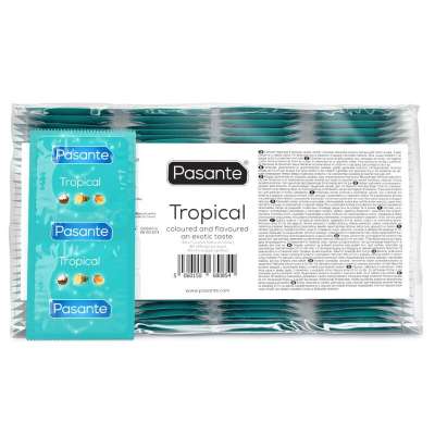 PASANTE - TROPICAL MANGO PINEAPPLE AND COCONUT FLAVOURED CONDOMS 53 MM 144 UNITS (BAG)