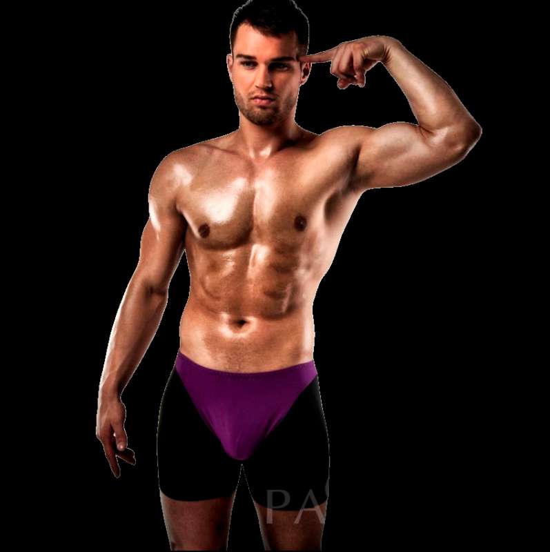 PASSION - BOXER 009 LILAC/BLACK EROTIC LINGERIE S/M PASSION - BOXER 009 LILAC/BLACK EROTIC LINGERIE S/M