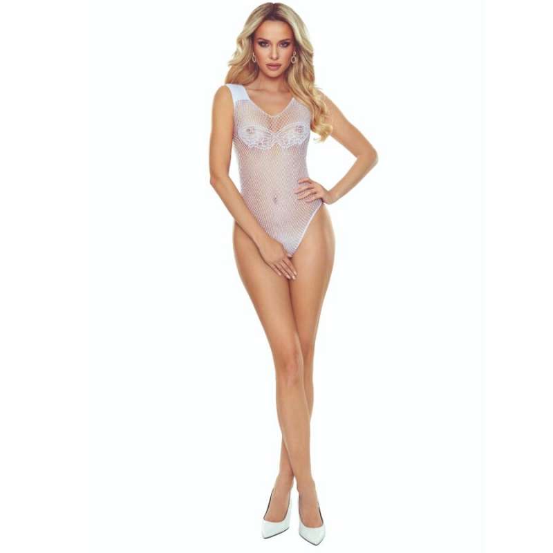 PASSION - BS109 WHITE BUTTERFLY BODYSTOCKING
