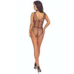 PASSION - BS114 BLACK GRID BODYSTOCKING