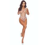 PASSION - BS114 WHITE GRID BODYSTOCKING