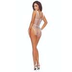 PASSION - BS114 WHITE GRID BODYSTOCKING