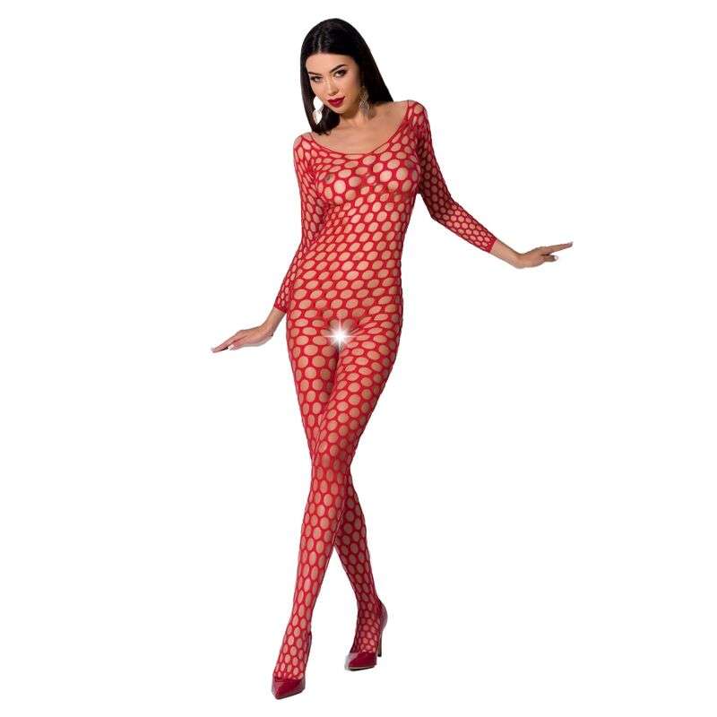 PASSION - naisten BS077 bodystocking yksi koko punainen