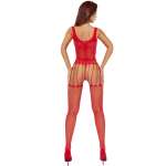 PASSION - BS119 punainen kukkakuvioinen bodystocking