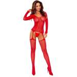 PASSION - BS125 punainen verkkobodystocking