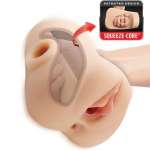 PDX PLUS - DOUBLE POUNDER VIBRATING SQUEEZE STROKER LIGHT 20.5 CM
