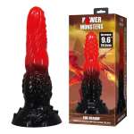 POWER MONSTERS - FIRE DRAGON FANTASY DILDO WITH SUCTION CUP 24.5 CM Ø 5.8 CM RED & BLACK