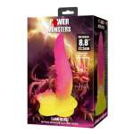 POWER MONSTERS - RIPPLIED MONSTER FANTASY DILDO WITH SUCTION CUP 22.5 CM Ø 5.5 CM PINK & YELLOW