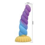 POWER MONSTERS - UNICORN TRICOLOR FANTASY SILICONE DILDO 22 CM Ø 5 CM
