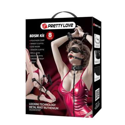 PRETTY LOVE - 8 PIECE BDSM KIT BLACK