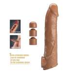 PRETTY LOVE - ADJUSTABLE PENIS EXTENSION SLEEVE 26 CM Ø 4 CM BROWN