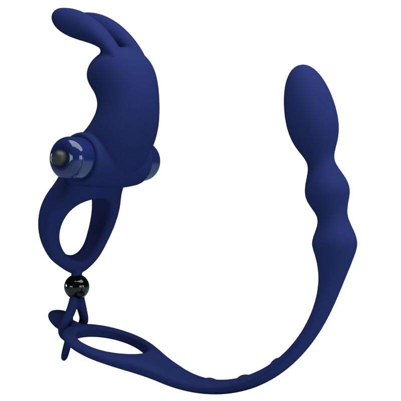 PRETTY LOVE - AYAD RABBIT VIBRATOR RING WITH PLUG BLUE PRETTY LOVE - AYAD RABBIT VIBRATOR RING WITH PLUG BLUE