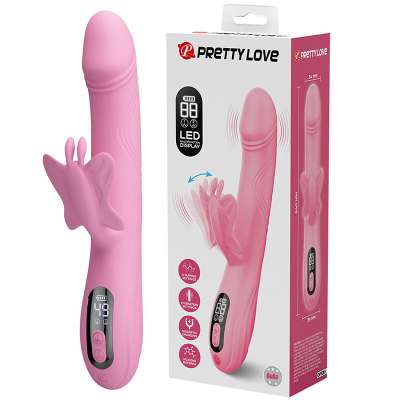 PRETTY LOVE - BELLA RABBIT VIBRATOR WITH BUTTERFLY STIMULATION AND LED PINK