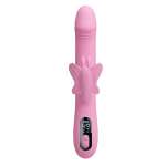PRETTY LOVE - BELLA RABBIT VIBRATOR WITH BUTTERFLY STIMULATION AND LED PINK