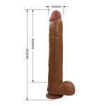 PRETTY LOVE - DANY REALISTIC FLEXIBLE DILDO WITH SUCTION CUP 36 CM -Ø- 5.6 CM BROWN