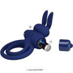 PRETTY LOVE - DAREY DOUBLE VIBRATING RING RABBIT BLUE