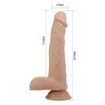 PRETTY LOVE - DAVEY THRUSTING & ROTATING VIBRATING DILDO REMOTE CONTROL 22.5 CM Ø 4.8 CM NATURAL