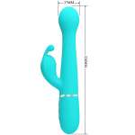 PRETTY LOVE - DEJON RABBIT VIBRATOR 3 IN 1 MULTIFUNCTION AQUA GREEN