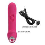 PRETTY LOVE - DUDEN RECHARGEABLE SILICONE VIBRATOR 12 VIBRATION MODES AND 3 ROCKING MODES PINK