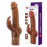 PRETTY LOVE - ELLISON REALISTIC RABBIT VIBRATOR 22.6 CM Ø 4.2 CM BROWN