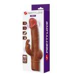 PRETTY LOVE - ELLISON REALISTIC RABBIT VIBRATOR 22.6 CM Ø 4.2 CM BROWN