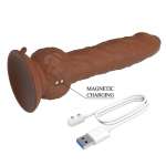 PRETTY LOVE - EREN THRUSTING VIBRATING DILDO 20.5 CM Ø 4.5 CM BROWN