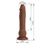 PRETTY LOVE - EREN THRUSTING VIBRATING DILDO 20.5 CM Ø 4.5 CM BROWN