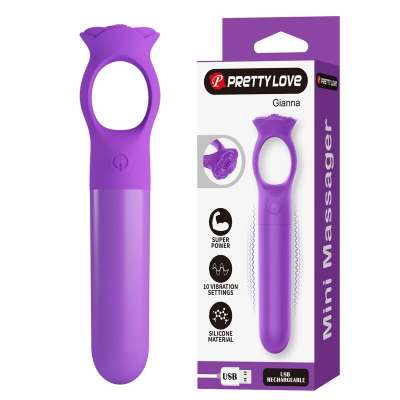 PRETTY LOVE - GIANA RECHARGEABLE MINI VIBRATOR MASSAGER PURPLE