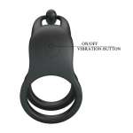 PRETTY LOVE - GOODWIN RECHARGEABLE DOUBLE VIBRATING COCK RING BLACK