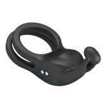 PRETTY LOVE - GOODWIN RECHARGEABLE DOUBLE VIBRATING COCK RING BLACK