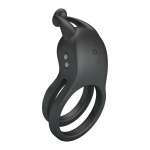 PRETTY LOVE - GOODWIN RECHARGEABLE DOUBLE VIBRATING COCK RING BLACK