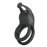 PRETTY LOVE - GOODWIN RECHARGEABLE DOUBLE VIBRATING COCK RING BLACK