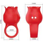 PRETTY LOVE - JAE ROSE SHAPED FINGER VIBRATOR 10 VIBRATIONS RED