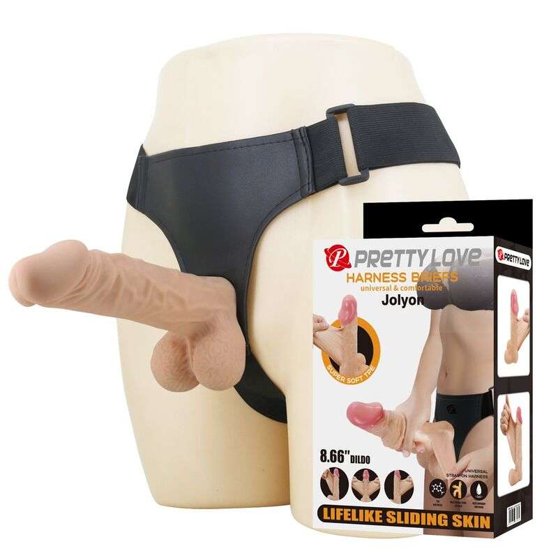 PRETTY LOVE - JOLYON HARNESS WITH FLEXIBLE DILDO 22 CM Ø 4.8 CM NATURAL PRETTY LOVE - JOLYON HARNESS WITH FLEXIBLE DILDO 22 CM Ø 4.8 CM NATURAL