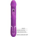 PRETTY LOVE - KAMPAS 3 IN 1 MULTIFUNCTION RABBIT VIBRATOR PURPLE
