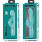 PRETTY LOVE - KAMPAS RABBIT 3 IN 1 MULTIFUNCTION VIBRATOR WITH TONGUE AQUA GREEN