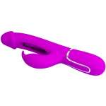 PRETTY LOVE - KAMPAS RABBIT 3 IN 1 MULTIFUNCTION VIBRATOR WITH TONGUE FUCHSIA