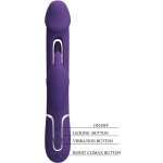 PRETTY LOVE - KAMPAS RABBIT 3 IN 1 MULTIFUNCTION VIBRATOR WITH TONGUE VIOLET