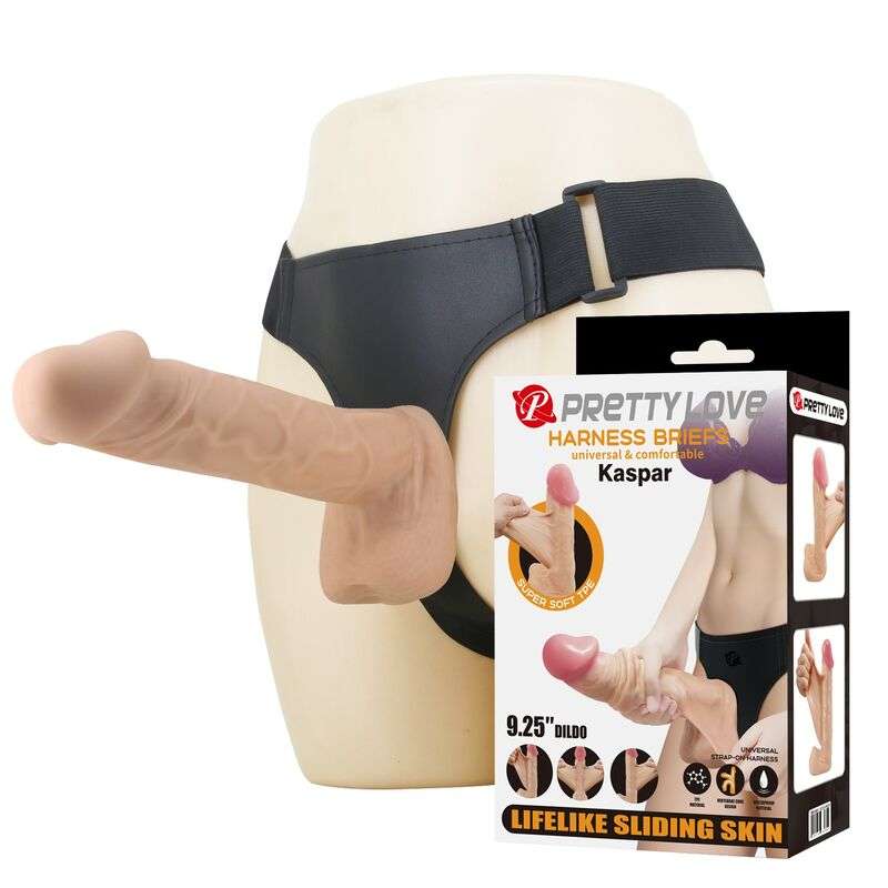 PRETTY LOVE - KASPAR HARNESS WITH FLEXIBLE DILDO 21 CM Ø 5 CM NATURAL PRETTY LOVE - KASPAR HARNESS WITH FLEXIBLE DILDO 21 CM Ø 5 CM NATURAL