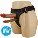PRETTY LOVE - KEAVEN HARNESS BRIEFS UNIVERSAL & COMFORTABLE DOUBLE DILDO