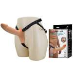 PRETTY LOVE - LANDON HARNESS BRIEFS UNIVERSAL STRAP-ON HARNESS WITH HOLLOW SILICONE DILDO 16.8 CM FLESH