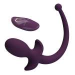 PRETTY LOVE - LIOEA VIBRATING ANAL PLUG WITH TAIL 12 FUNCTIONS PURPLE REMOTE CONTROL
