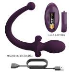 PRETTY LOVE - LIOEA VIBRATING ANAL PLUG WITH TAIL 12 FUNCTIONS PURPLE REMOTE CONTROL