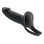 PRETTY LOVE - LONDON UNIVERSAL HARNESS WITH SILICONE STRAP-ON DILDO BLACK 16.8 CM