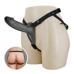 PRETTY LOVE - LONDON UNIVERSAL HARNESS WITH SILICONE STRAP-ON DILDO BLACK 16.8 CM