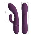 PRETTY LOVE - MARGIE RECHARGEABLE RABBIT VIBRATOR 10 FUNCTIONS PURPLE