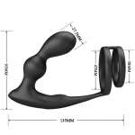 PRETTY LOVE - MARSHALL PENIS RING WITH VIBRATORY ANAL PLUG WITH REMOTE CONTROL