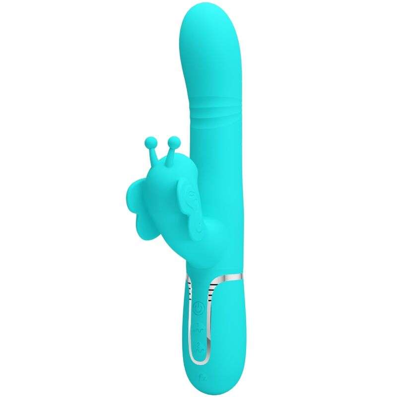 PRETTY LOVE - MULTIFUNCTION RABBIT VIBRATOR 4 IN 1 BUTTERFLY AQUA GREEN PRETTY LOVE - MULTIFUNCTION RABBIT VIBRATOR 4 IN 1 BUTTERFLY AQUA GREEN