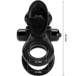 PRETTY LOVE - PASSIONATE RING DOUBLE VIBRATING RING + CLITORIS STIMULATOR BLACK
