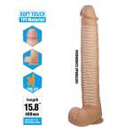 PRETTY LOVE - PAT FLEXIBLE REALISTIC DILDO WITH SUCTION CUP FLESH 40 CM -Ø- 6 CM